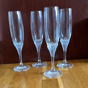 SCHOTT ZWIESEL La Fleur Flute Champagne Glasses RARE FIND vintage set of 4